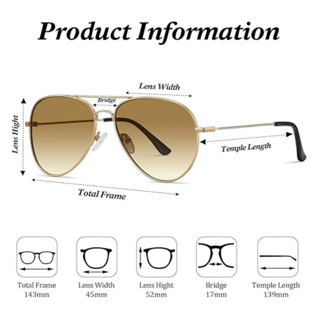 Ochelari de Soare Unisex 3025, Gold / Brown