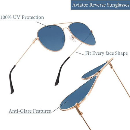 Ochelari de Soare Unisex 3025, Rose Gold / Harbor Blue