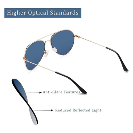 Ochelari de Soare Unisex 3025, Rose Gold / Harbor Blue