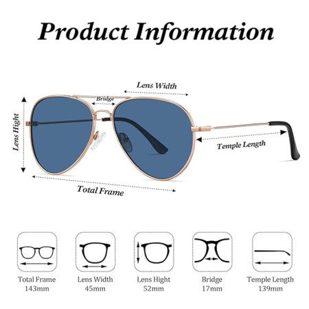 Ochelari de Soare Unisex 3025, Rose Gold / Harbor Blue