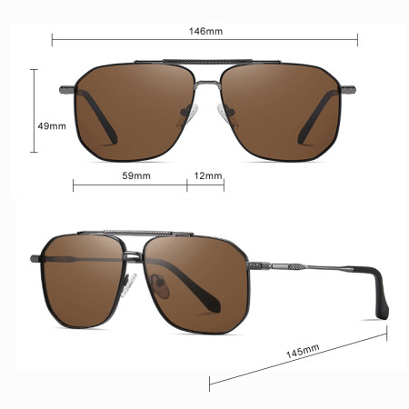 Ochelari de Soare pentru Barbati 8538, Rose Gold / Gradient Purple