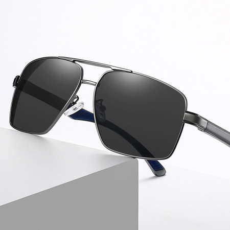 Ochelari cu Protectie UV pentru Barbati, LM001, Gun Color / Black Gray