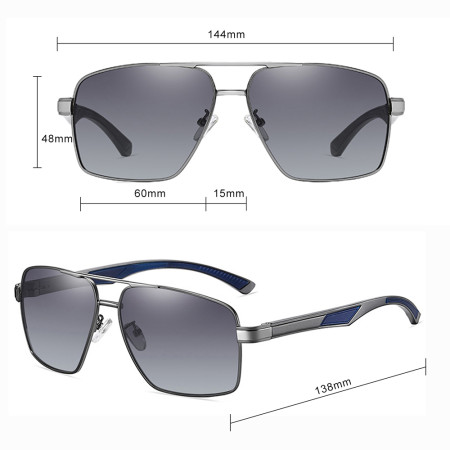 Ochelari cu Protectie UV pentru Barbati, LM001, Gun Color / Black Gray