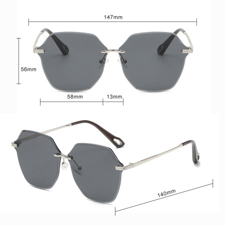 Ochelari de Soare pentru Femei 8195, Silver / Black Gray