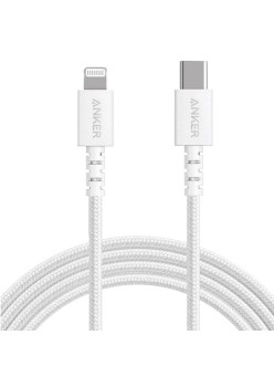 Cablu de Date Lightning la Tip-C, 0.9m, Anker Power Line Select, White