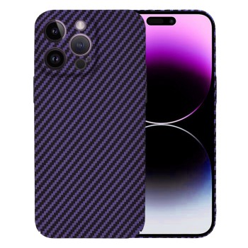 Husa Slim Carbon pentru iPhone 14 Pro Max - Protectie Premium FiberShell, Purple