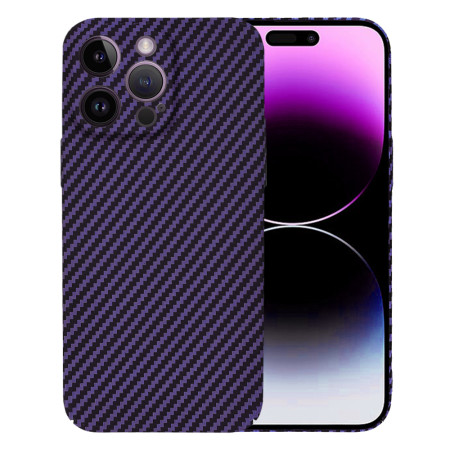 Husa Slim Carbon pentru iPhone 14 Pro Max - Protectie Premium FiberShell, Purple