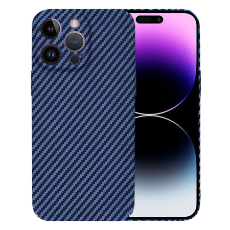 Husa Slim Carbon pentru iPhone 14 Pro Max - Protectie Premium FiberShell, Cyan