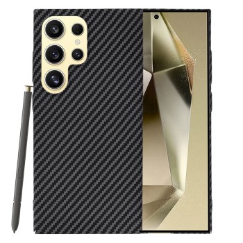 Husa Slim Carbon pentru Samsung Galaxy S24 Ultra - Protectie Premium FiberShell, Black