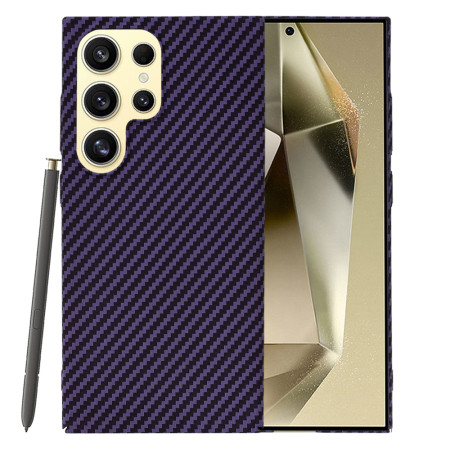 Husa Slim Carbon pentru Samsung Galaxy S24 Ultra - Protectie Premium FiberShell, Purple