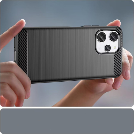 Husa Carbon Anti-Soc pentru Xiaomi Redmi 13 / Poco M6 4G, Protectie Premium, Tech Protects, Black