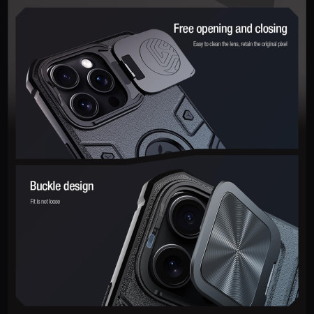 Husa pentru iPhone 16 Pro Max - Nillkin CamShield Armor Prop Magnetic - Black
