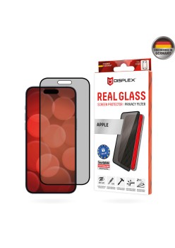 Folie pentru iPhone 16 - Displex Real Glass Privacy Full Cover - Black