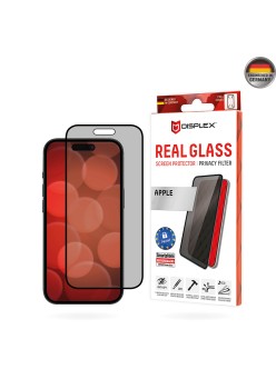 Folie pentru iPhone 16 Plus - Displex Real Glass Privacy Full Cover - Black