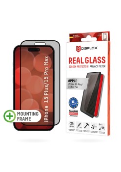 Folie pentru iPhone 16 Pro - Displex Real Glass Privacy Full Cover - Black