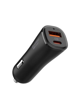 Incarcator Auto USB-A QC 3.0 18W, Type-C PD30W - Spigen Arcstation Essential (EV482) - Black