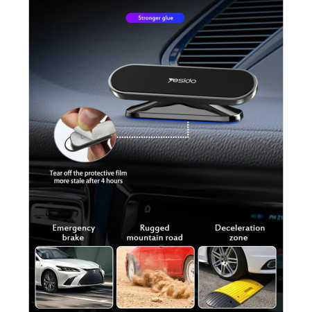 Suport Telefon Auto Magnetic pentru Bord Yesido, Rose Gold