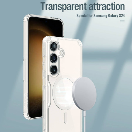 Husa pentru Samsung Galaxy S24, Nillkin Nature TPU PRO MagSafe Case, Transparent