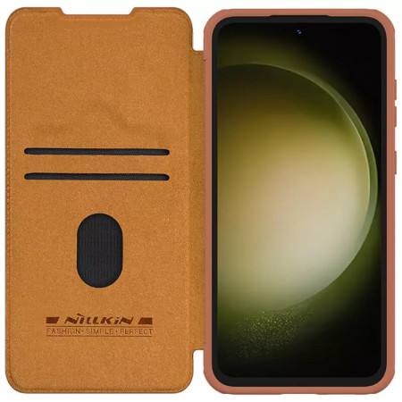 Husa pentru Samsung Galaxy S23 FE, Nillkin Qin Pro Leather Case, Brown