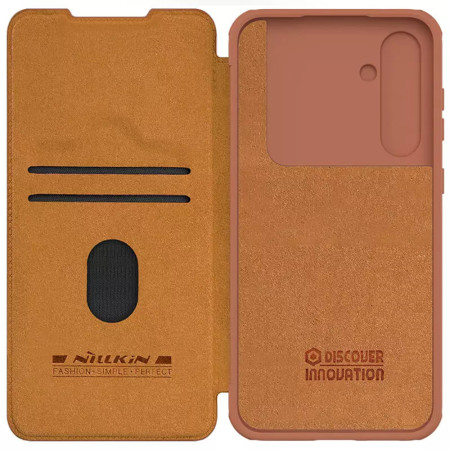 Husa pentru Samsung Galaxy S23 FE, Nillkin Qin Pro Leather Case, Brown