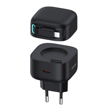 Incarcator Priza USB-C PD35W cu Cablu Lightning, Usams XMF Series, Black