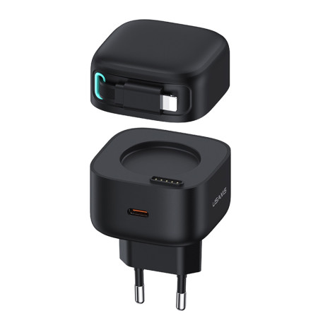 Incarcator Priza USB-C PD35W cu Cablu Lightning, Usams XMF Series, Black
