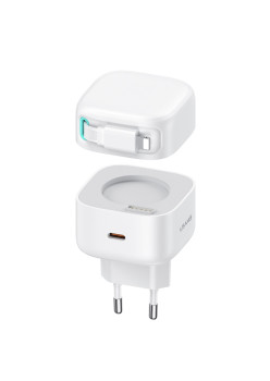 Incarcator Priza USB-C PD35W cu Cablu Lightning, Usams XMF, White