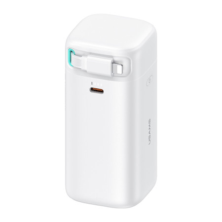Baterie Externa 18000mAh USB-C PD45W cu Cablu Lightning, Usams, White