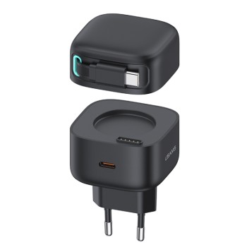 Incarcator Priza USB-C PD35W cu Cablu Tip-C, Usams XMF Series, Black