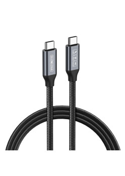 Cablu de date USB-C la USB-C, 100W, 1m, Duzzona, Grey