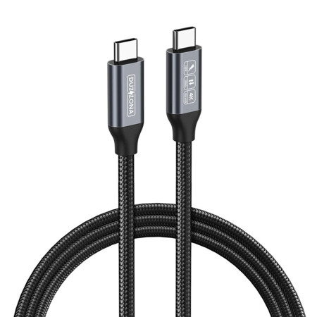 Cablu de date USB-C la USB-C, 100W, 1m, Duzzona, Grey