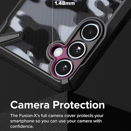 Husa pentru Samsung Galaxy A35 5G, Ringke Fusion X Design, Camo Black