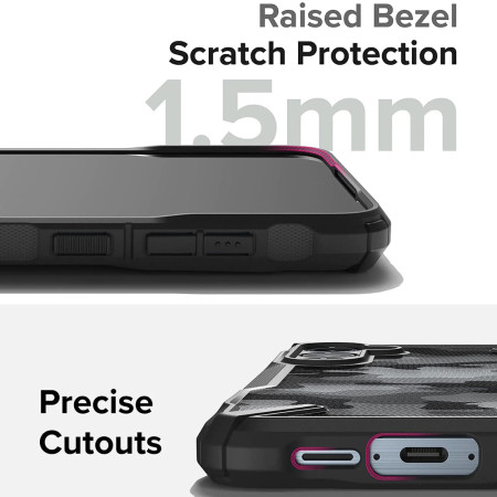 Husa pentru Samsung Galaxy A55 5G, Ringke Fusion X Design, Camo Black