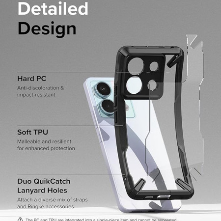 Husa pentru Redmi Note 13 Pro 5G / Poco X6, Ringke Fusion X, Black