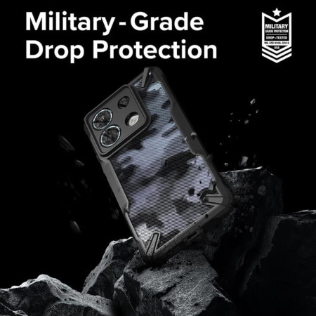 Husa pentru Xiaomi Redmi Note 13 Pro 5G / Poco X6, Ringke Fusion X Design, Camo Black