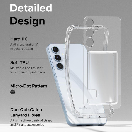 Husa pentru Samsung Galaxy A55 5G, Ringke Fusion Card, Clear