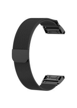 Curea pentru Garmin Fenix 5/5 Plus 6/6 Pro/7/Forerunner 935/945/955/Approach S60/S62 - Techsuit Watchband QuickFit 22mm (W009) - Black