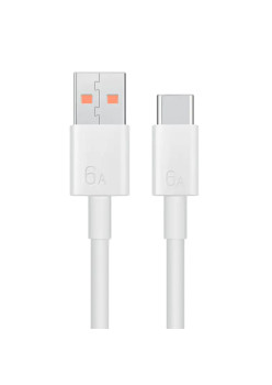 Cablu de Date USB la Tip-C, Super Fast Charging 6A, 66W, 1m, Huawei (LX04072043), White (Bulk Packing)