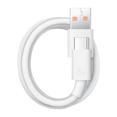 Cablu de Date USB la Tip-C, Super Fast Charging 6A, 66W, 1m, Huawei (LX04072043), White (Bulk Packing)