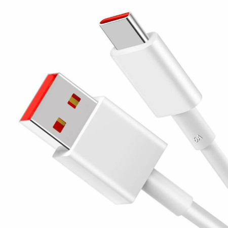 Cablu de Date USB la Tip-C, Super Fast Charging 6A, 66W, 1m, Huawei (LX04072043), White (Bulk Packing)