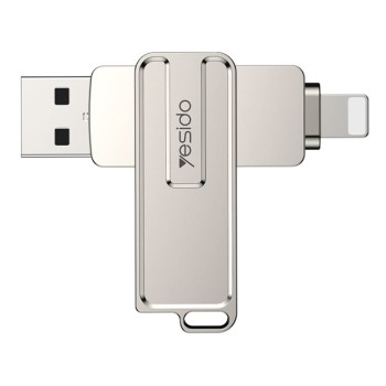 Stick memorie Yesido OTG, USB, Lightning, 5Gbps, 128GB, Silver