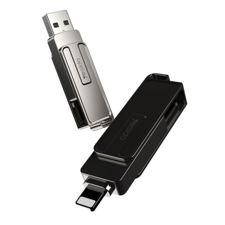 Stick memorie Yesido OTG, USB, Lightning, 5Gbps, 128GB, Silver