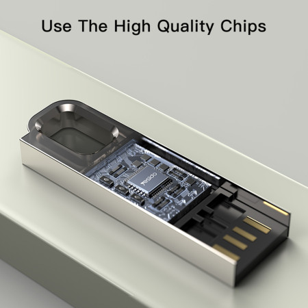 Card memorie Yesido USB 2.0, 8GB, Carcasă rezistentă la apă, din aliaj de zinc, Gold