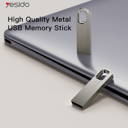 Card memorie Yesido USB 2.0, 16GB, Carcasă rezistentă la apă, din aliaj de zinc, Gold