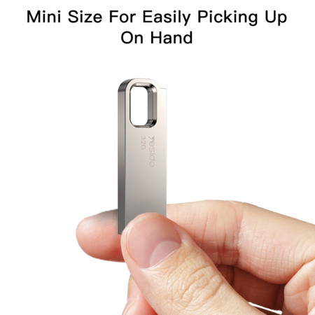 Card memorie Yesido USB 2.0, 16GB, Carcasă rezistentă la apă, din aliaj de zinc, Gold