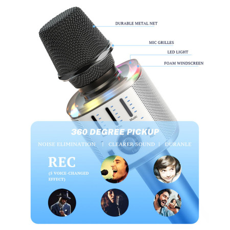 Microfon Karaoke Yesido Portabil, Negru