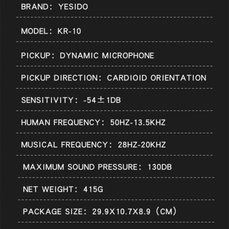 Microfon Karaoke Yesido Portabil, Negru