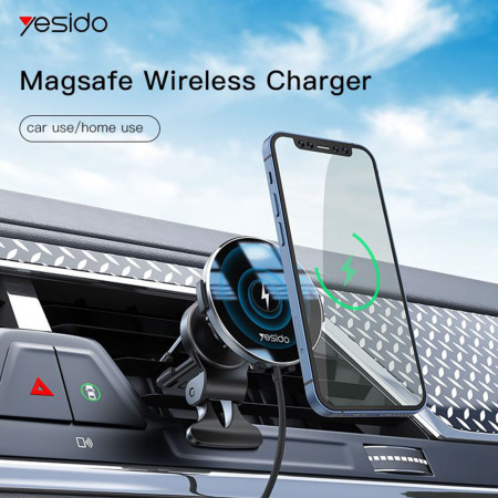Suport telefon auto Yesido Magnetic Grip pentru aerisire, Black