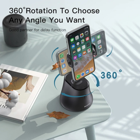 Selfie Stick Yesido Stabil, Recunoastere inteligenta a fetei, 360° Rotatie, Black
