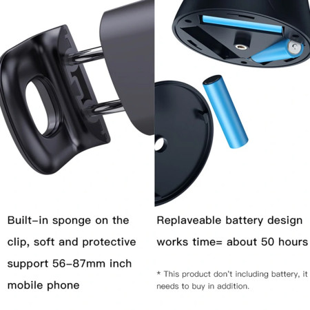 Selfie Stick Yesido Stabil, Recunoastere inteligenta a fetei, 360° Rotatie, Black